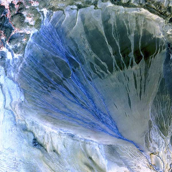 aerial photo of a mud flat