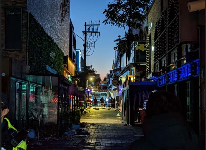the street behind hamilton
