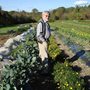 Tom Cornell on the main field of the Peter Maurin Farm