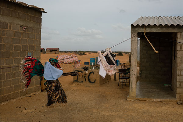 clothes blowing in the wind in a Wayuu village