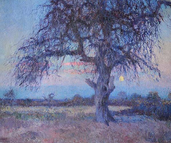 Pintura de un árbol en un campo