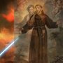 overlaid image of a jedi knight and St Francis