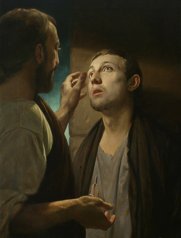 Jesus healing a blind man