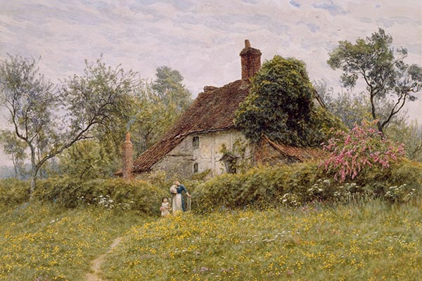 Old Cottages at Pinner, 1885-1895 painting by Helen Allingham