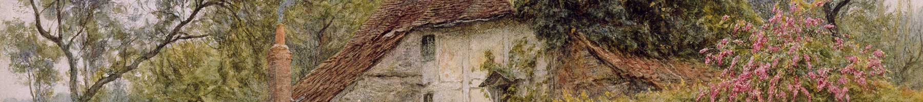 Old Cottages at Pinner, 1885-1895 painting by Helen Allingham