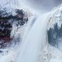 frozen waterfall in winter