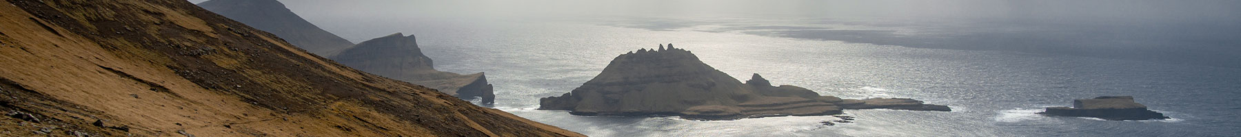 rocky shoreline on an overcast day