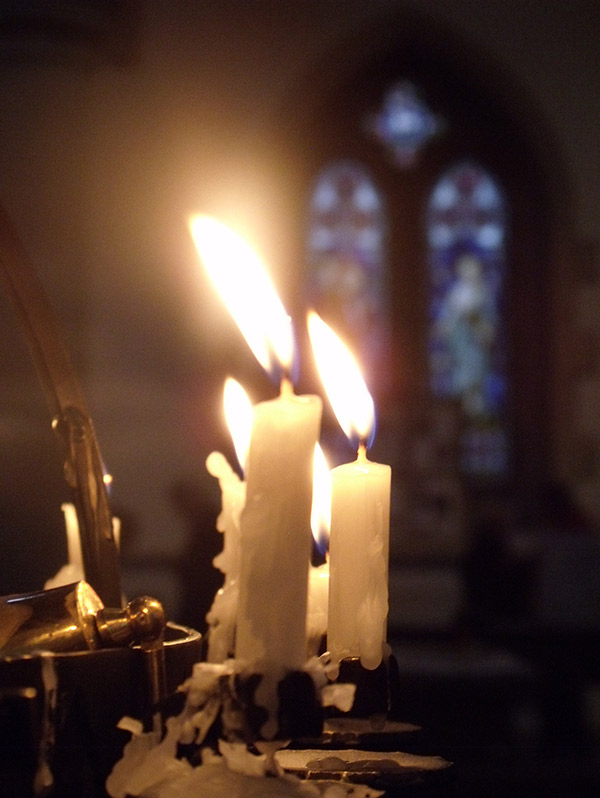 candles in a church