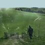 a farmer walking through a gate