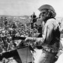 Willie Nelson opening the July 4th Picnic music festival, 1974.