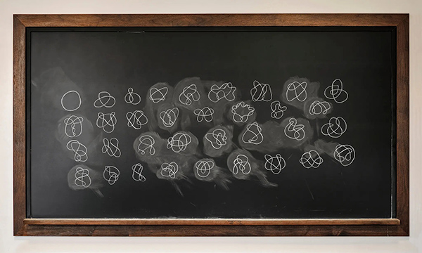 chalk drawings at a blackboard at  Columbia University