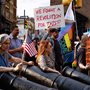 A protest against Moms for Liberty in Philadelphia