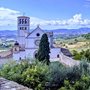 Church and scenic landscape in Assisi, Italy