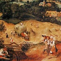 Cutting hay, oil painting by Pieter Bruegel