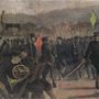 painting of young men marching off to war