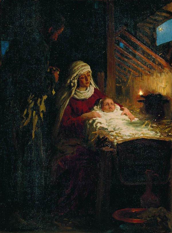 Jesus lying in a manger