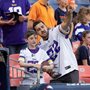 Young Vikings fan and dad enjoy a game 