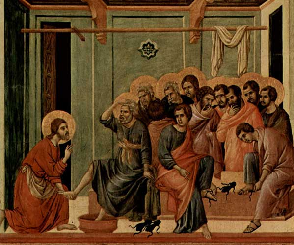 Duccio di Buoninsegna, Christ Washes the Disciple's Feet, 1308-1311