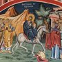 Church fresco - Triumphal entry into Jerusalem, Bitola, by Petar Milošević