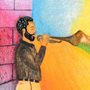 illustration of a man playing a trumpet
