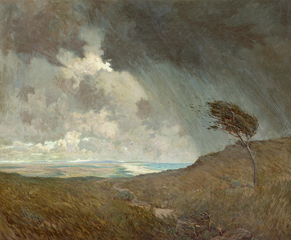 painting of a storm on a coast