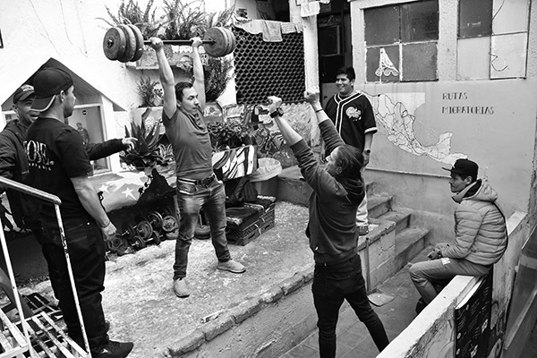 a man lifting weights