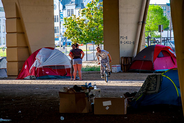 residents of a homeless encampment