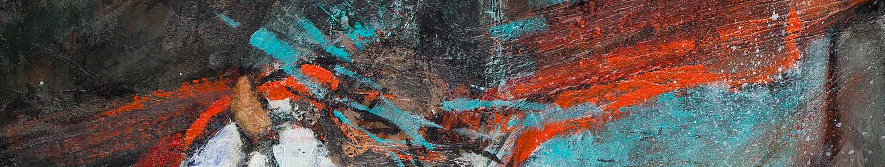 abstract painting of Jesus carrying his cross