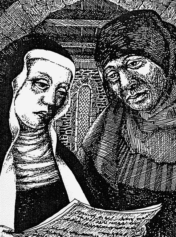 woodcut of Mechthild von Magdeburg