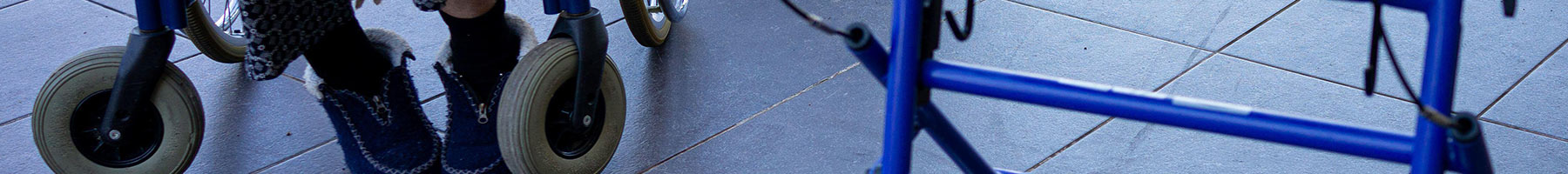 a woman sitting in a wheelchair