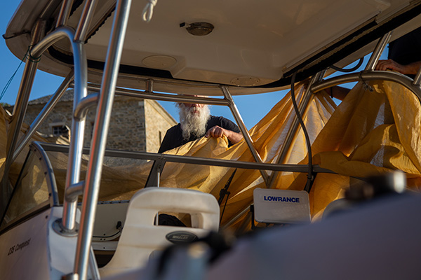 a man on a fishing boat
