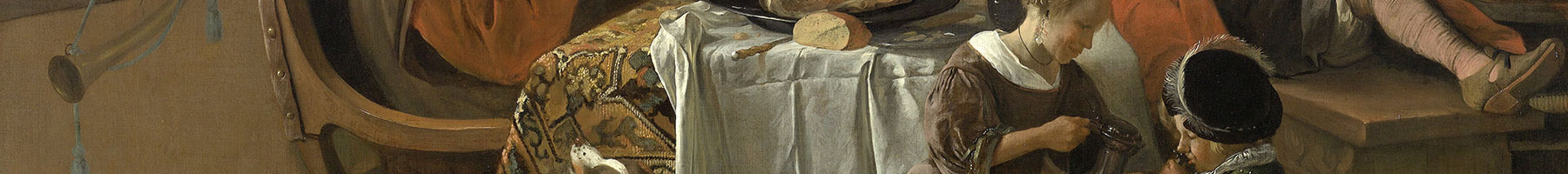 painting of a happy family sitting around a table