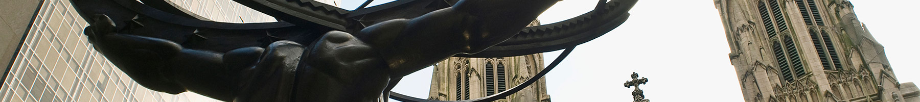 statue of Atlas in front of St. Patricks cathedral