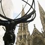 statue of Atlas in front of St. Patricks cathedral