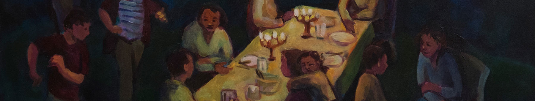 friends and family having supper in a backyard