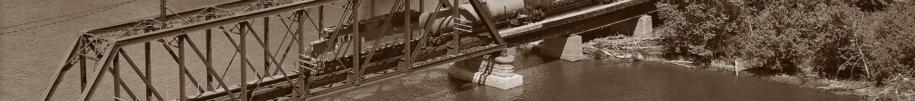 a train going over a trestle bridge