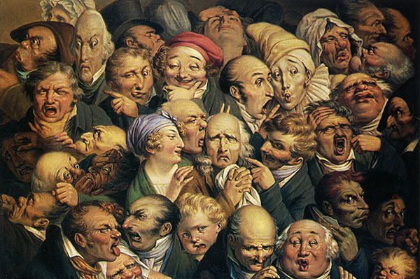 thirty five heads showing different facial expressions