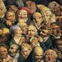 thirty five heads showing different facial expressions