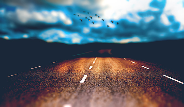 a highway at dusk