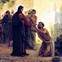 painting of Jesus healing a blind man