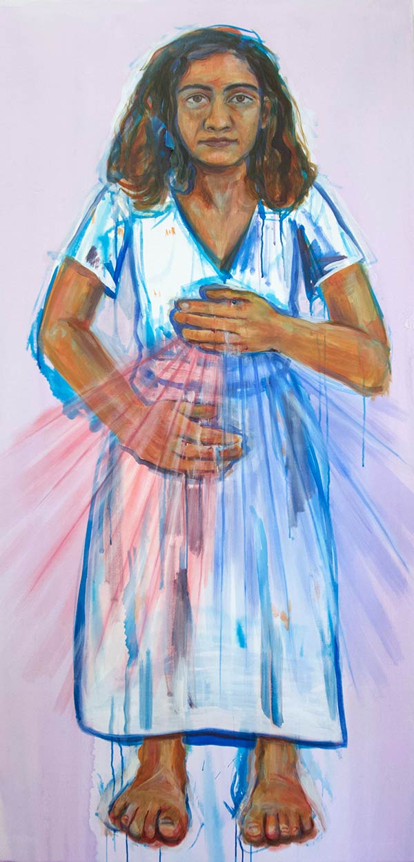painting of a woman dressed in white
