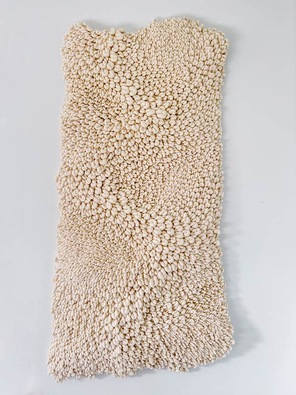 white textile art