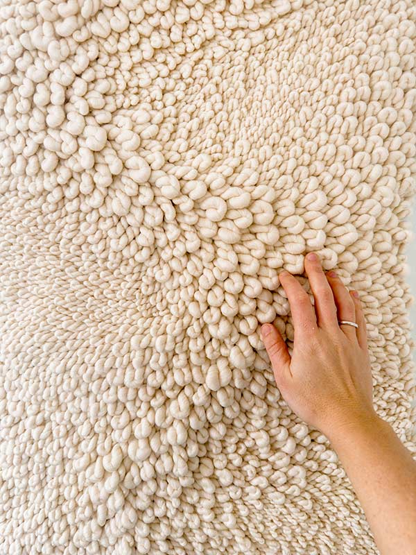 white textile art