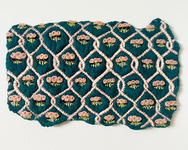green textile art