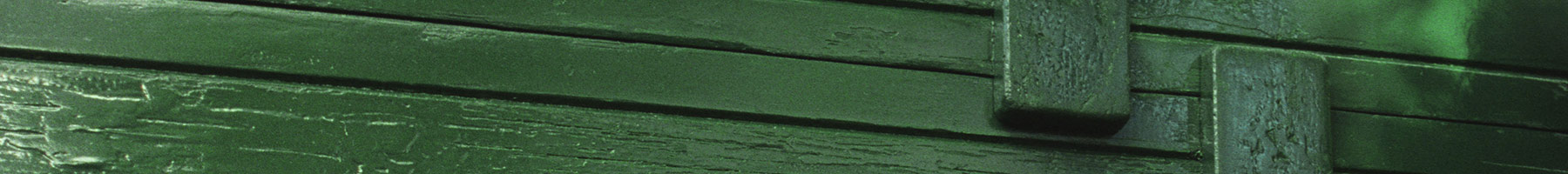 green painted boards
