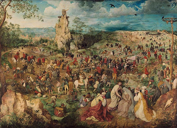 painting of a crowd at the Crucifixion of Jesus