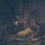 painting of disciples preparing Jesus body for burial