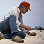 Jimmy Carter roofing a house