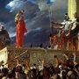 crowd and Roman soldiers shouting at Jesus