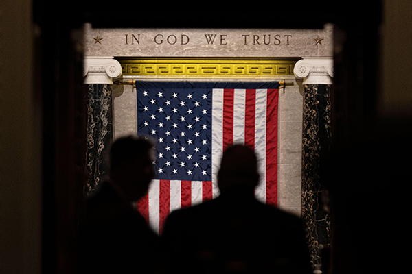 American flag in the Capitol